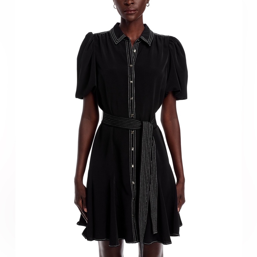 KARL LAGERFELD PARIS Topstiched Shirt Dress